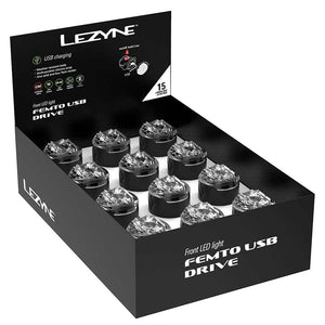 Lezyne, Femto USB Drive Lights Display Box, Front