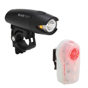 Planet Bike, Blaze 150 SL & Superflash Turbo, Light, Set, Black, Set