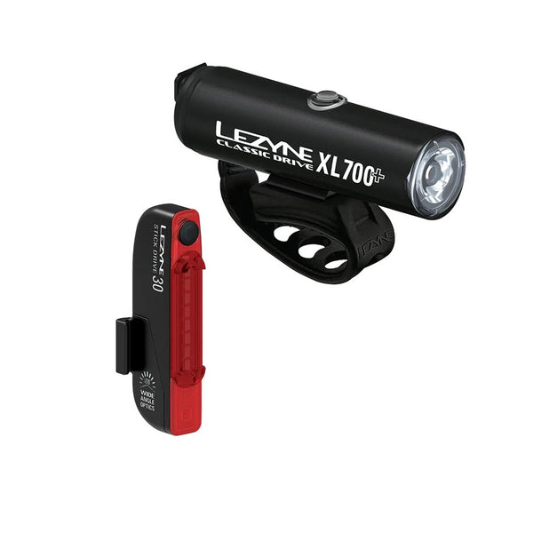 Lezyne, Classic Drive XL 700+/Stick, Light, Set, Black