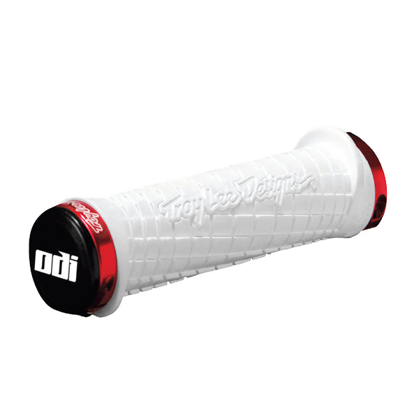 ODI Troy Lee Grips - White Lock-On