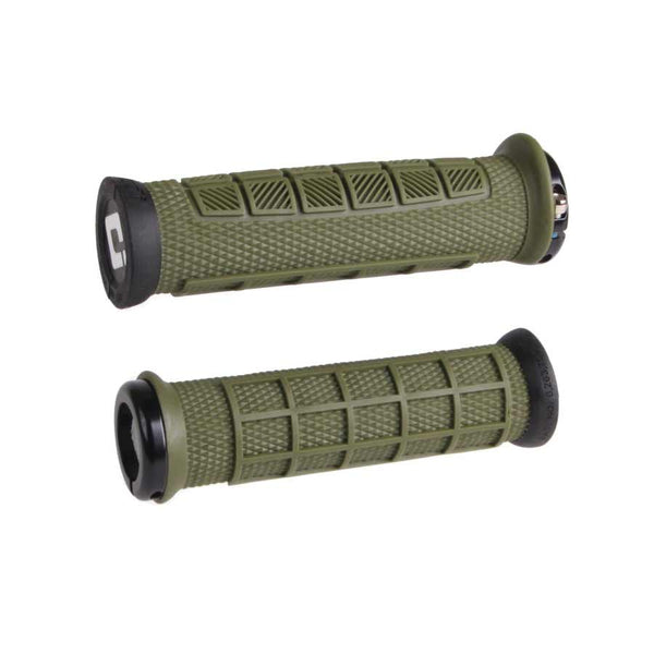 ODI Elite Pro V2.1 Grips - Green/Black Lock-On