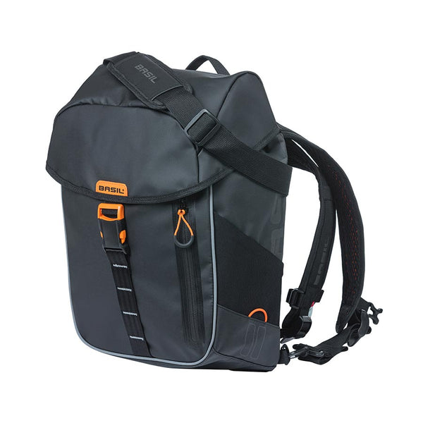 Basil, Miles, Backpack, 17L, Black/Orange