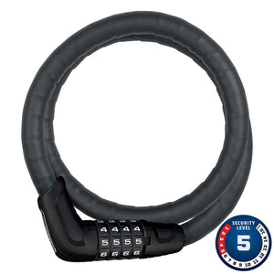 Lock, Combo, 15mm, 85cm, 2.8', Black