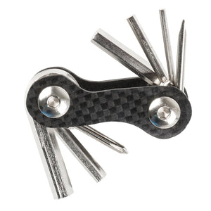 M-Wave, Mini 7 Carbon, Multi-Tools, Number of Tools: 7, Hex 2mm, 3mm, 4mm, 5mm, 6mm, Phillips, Flat Head