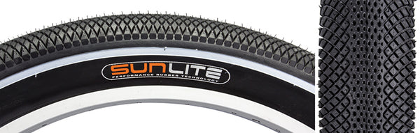 TIRE SUNLT 26x3.5 BK/BK WIRE WH-STRIPE BAJA