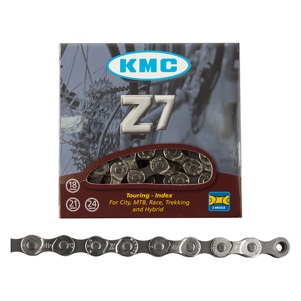 KMC, 3/32" Z7 6/7/8sp HG NP/DK Silver 1/2" x 3/32", 116L Compatible with HG Systems