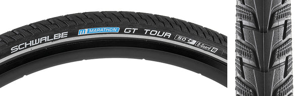 TIRE SCHWALBE MARATHON GT TOUR PERF TWIN DUALGUARD 700x38 BK/BK/REF ENDURANCE E50 WIRE