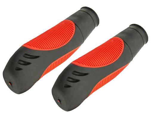 GRIPS 7/8 LONG 135MM KRATON RUBBER 3723G BLACK/RED.