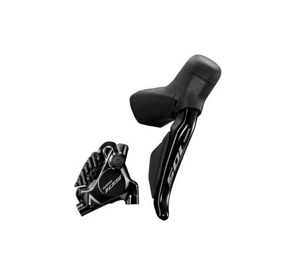 Shimano 105 ST-R7170-R Di2 Shift/Brake Lever with BR-R7170 Hydraulic Disc Brake Caliper - Rear, 12-Speed, Flat Mount, Black