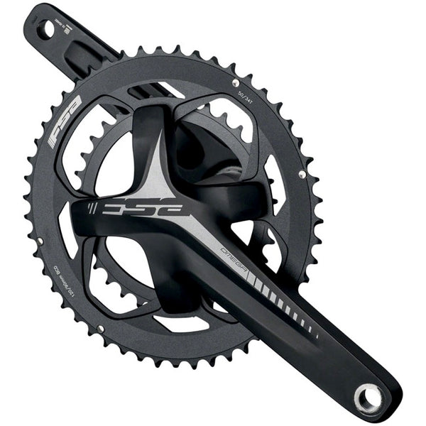 Full Speed Ahead - Omega AGX Crankset - 170mm, 10/11-Speed, 30/46T, 120/90mm BCD, 386 EVO Spindle Interface, Black