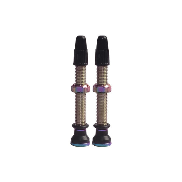 EVO, Tubeless Valves, Tubeless Valve, Presta, 44mm, Iridescent, Pair