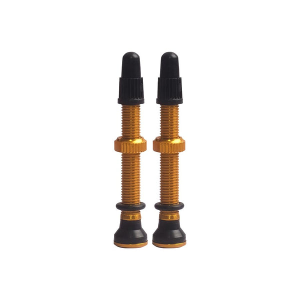 EVO, Tubeless Valves, Tubeless Valve, Presta, 44mm, Gold, Pair