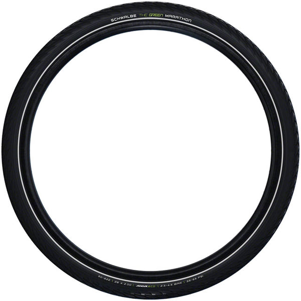 Schwalbe Green Marathon Tire - 27.5 x 2.15, Clincher, Wire, Black/Reflective, Performance Line, GreenGuard, Addix